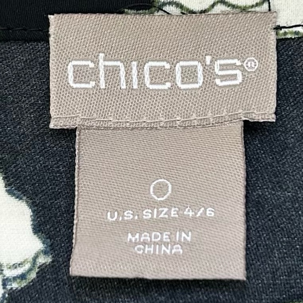 Chico's Women's Multi Blouse Floral with Black Accents/ Size 0 - Picture 7 of 10